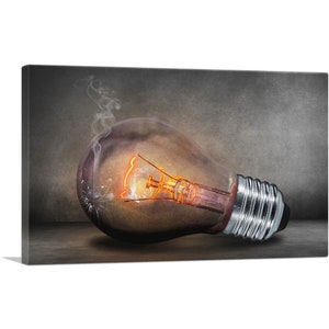 ARTCANVAS Lightbulb Home Decor Canvas Art Print