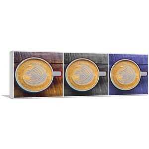 ARTCANVAS Espresso Coffee Pattern Modern Art Painting Home Decor Panoramic Canvas Art Print