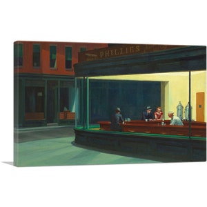 ARTCANVAS Nighthawks 1942 Canvas Art Print by Edward Hopper