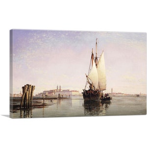 ARTCANVAS Evening on the Lagoon from Venice by Edward William Cooke Canvas Art Print 26&quot;x18&quot;