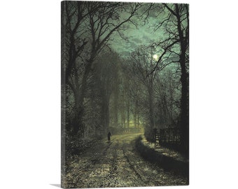 ARTCANVAS A Yorkshire Lane in November 1873 Canvas Art Print by John Atkinson Grimshaw