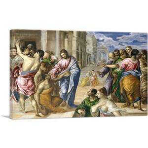 ARTCANVAS The Miracle of Christ Healing the Blind Canvas Art Print by El Greco
