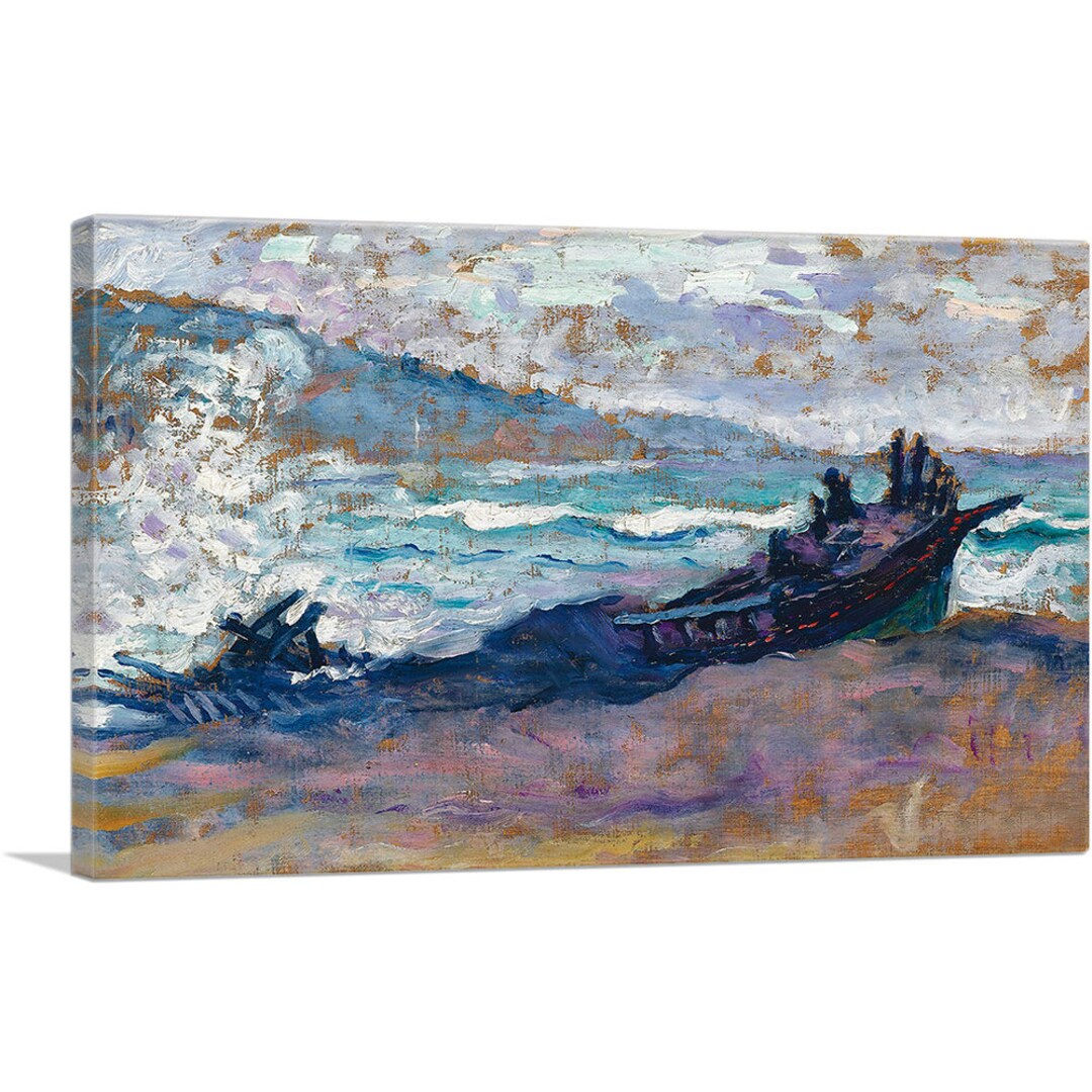 ARTCANVAS Barques Sur La Plage by Henri Edmond Cross Canvas