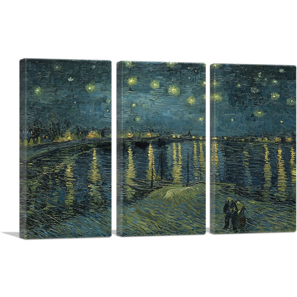 ARTCANVAS Starry Night Over the Rhone 1888 by Vincent Van Gogh Canvas ...