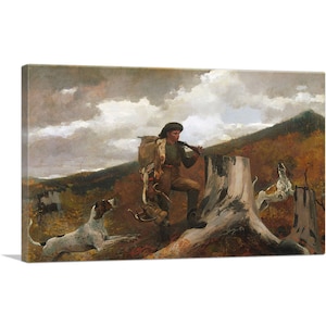 ARTCANVAS A Huntsman and Dogs 1891 by Winslow Homer Canvas Art Print