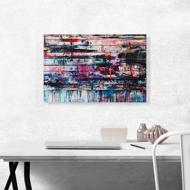 ARTCANVAS Paint Splatter Wood Wall Rectangle Canvas Art Print - Etsy