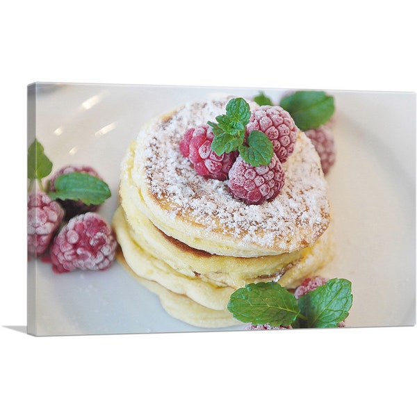 ARTCANVAS Pancake With Berries Restaurant Decor Canvas Art Print