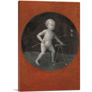 ARTCANVAS Child with Pinwheel and Toddler&#39;s Chair 1500 by Hieronymus Bosch Canvas Art Print