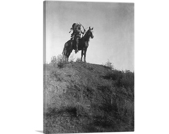 ARTCANVAS Ready For The Charge-Apsaroke 1908 Canvas Art Print by Edward S. Curtis 26"x18"