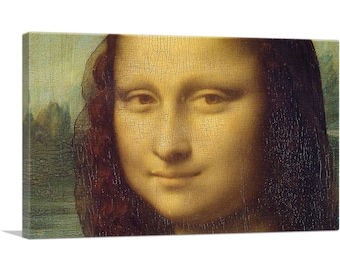 ARTCANVAS Mona Lisa - Face Detail 1503 by Leonardo da Vinci Canvas Art Print 26"x18"