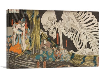ARTCANVAS Mitsukuni Defying the Skeleton Spectre 1845 by Utagawa Kuniyoshi Canvas Art Print