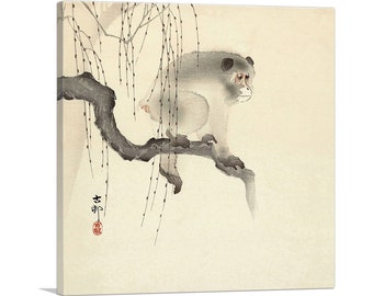 ARTCANVAS Monkey on a Branch by Ohara Koson Canvas Art Print