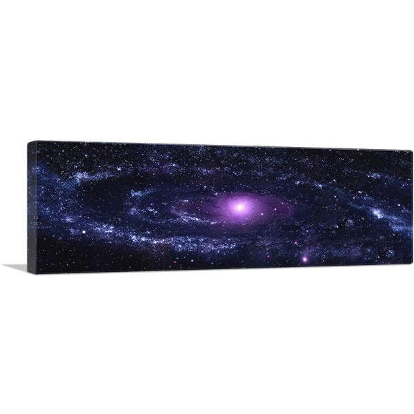 ARTCANVAS Ultraviolet Andromeda Galaxy Panoramic Hubble Telescope Canvas Art Print 36"x12"