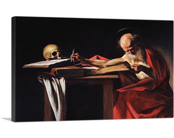 ARTCANVAS Saint Jerome Writing 1606 by Caravaggio Canvas Art Print
