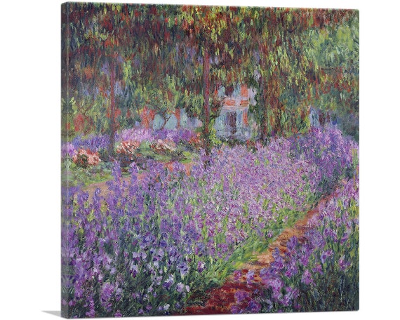 ARTCANVAS Irises in Monet's Garden by Claude Monet Canvas - Etsy