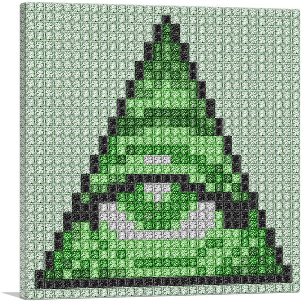 ARTCANVAS Illuminati Money Dollar Eye Of Providence Jewel Pixel Canvas Art Print