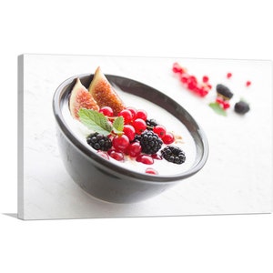 ARTCANVAS Yogurt with Berries Home Decor Canvas Art Print