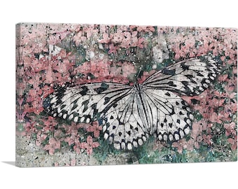 ARTCANVAS Asian Style Butterfly Painting Home Decor Canvas Art Print