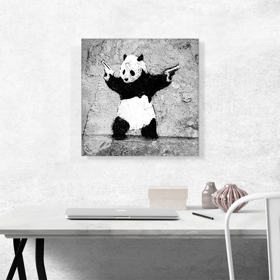 ARTCANVAS Panda With Guns by Banksy Canvas Art Print - Etsy