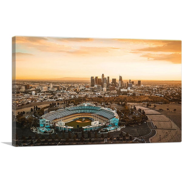 ARTCANVAS Los Angeles Dodger Stadium Skyline Canvas Art Print