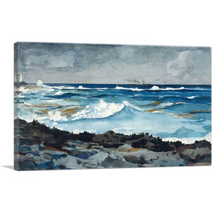 ARTCANVAS Shore and Surf - Nassau 1899 by Winslow Homer Canvas Art Print