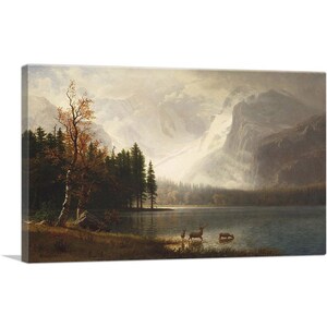 ARTCANVAS Estes Park Colorado Whytes Lake Canvas Art Print by Albert Bierstadt 26&quot;x18&quot;
