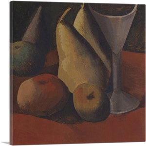 ARTCANVAS Still Life with Fruit and Glass 1908 by Pablo Picasso Canvas Art Print