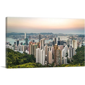 ARTCANVAS Hong Kong China Mountain View Canvas Art Print