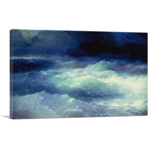 ARTCANVAS Among the Waves 1898 Canvas Art Print by Ivan Aivazovsky 26&quot;x18&quot;