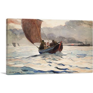 ARTCANVAS Returning Fishing Boats 1883 by Winslow Homer Canvas Art Print