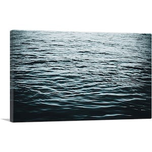 ARTCANVAS Dark Water Waves Ocean Lake Rectangle Canvas Art Print