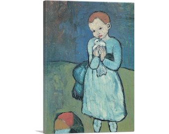 ARTCANVAS Child with Dove 1901 Canvas Art Print by Pablo Picasso 26"x18"