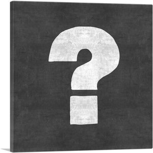 ARTCANVAS Chalkboard Alphabet Question Mark Symbol Canvas Art Print