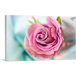 ARTCANVAS Rosa con hojas Decoración del hogar Lienzo impreso