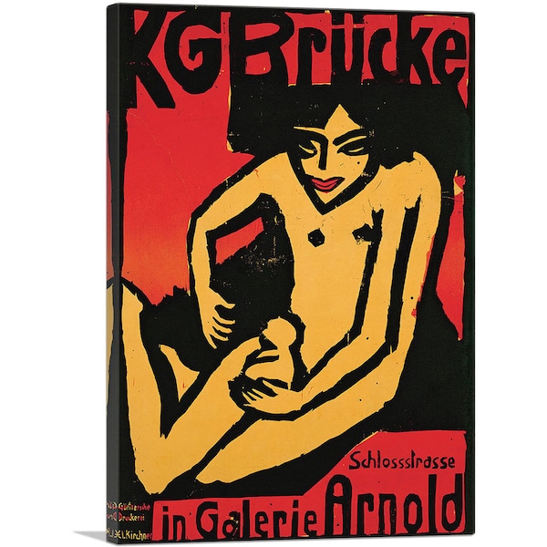 ARTCANVAS Poster Galerie Arnold in Dresden 1910 by Ernst Ludwig Kirchner Canvas Art Print