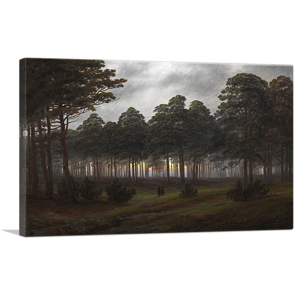 ARTCANVAS The Times of Day - The Evening 1822 Canvas Art Print by Caspar David Friedrich