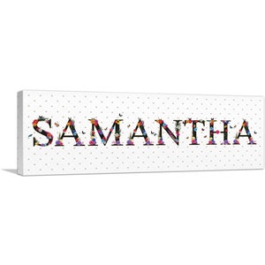 ARTCANVAS Samantha Girls Nombre Habitación Decoración Lienzo Arte Print