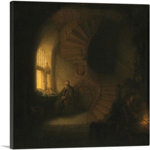 ARTCANVAS Philosopher in Meditation 1632 by Rembrandt van Rijn Canvas Art Print