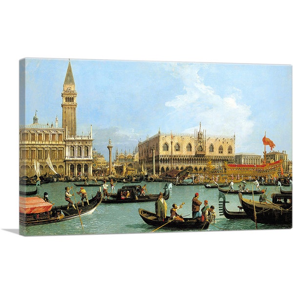 ARTCANVAS The Bacino di S. Marco on Ascension Day 1733 by Canaletto Canvas Art Print