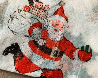 52/" Handmade Red Velvet Santa Claus Needlepoint Christmas Tree Skirt