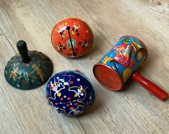 Mid Century Party Favors Vintage NoiseMakers Display item Vintage Tin Crank NOISEMAKERS New Year/'s Eve NoiseMakers Vintage Party Decor