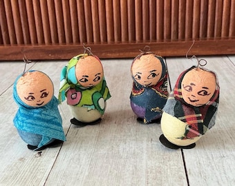 Vintage Swedish Easter Witches, Paskkarringar, Paper Mache, Mid Century, Sandinavian Easter, Easter Decor