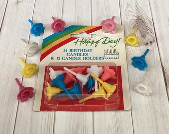 Vintage Birthday Candle Holders, Pioneer Decorating, Original Box, Candleholder Picks, Flower Picks, Cake Decoration, Vintage Birthday Decor