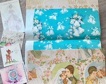 Vintage Wedding, Wrapping Paper, Sheets of Gift Wrap, Wedding Cards, Gift Tags, Paper Crafting, Junk Journal, Mixed Media