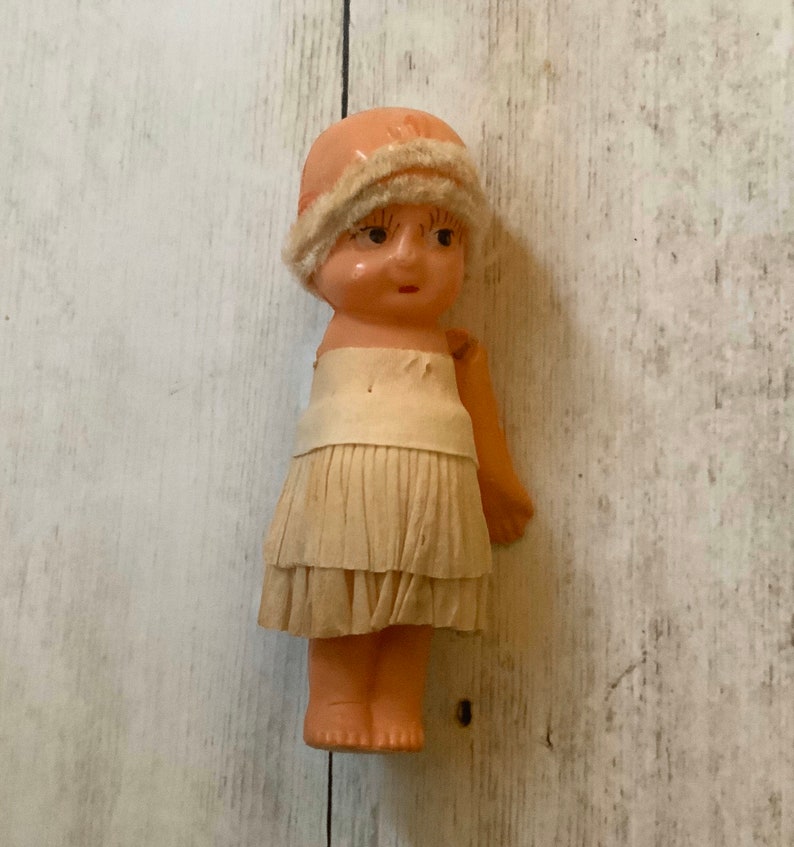 1920s Kewpie Bride and Groom Antique Dolls Celluloid image 1