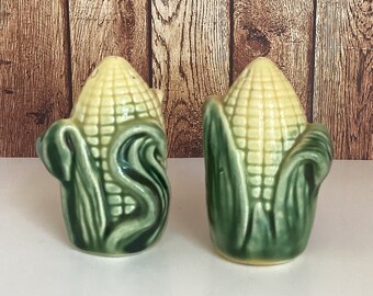 Vintage Stanfordware Corn Shakers, Corn on the Cob, Ceramic, Fall Harvest, Thanksgiving Decor, USA, 1940s