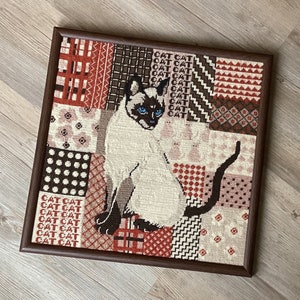 Cat Embroidery Kit Cute Kitten Design DIY Craft Siamese Pattern