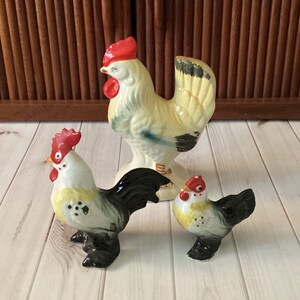 Vintage Keramik Hühnerfiguren, Huhn Shaker, Bauernhaus Küche, Vintage Küche, Landhühner, Mid Century, Japan, 1960er Jahre Bild 5