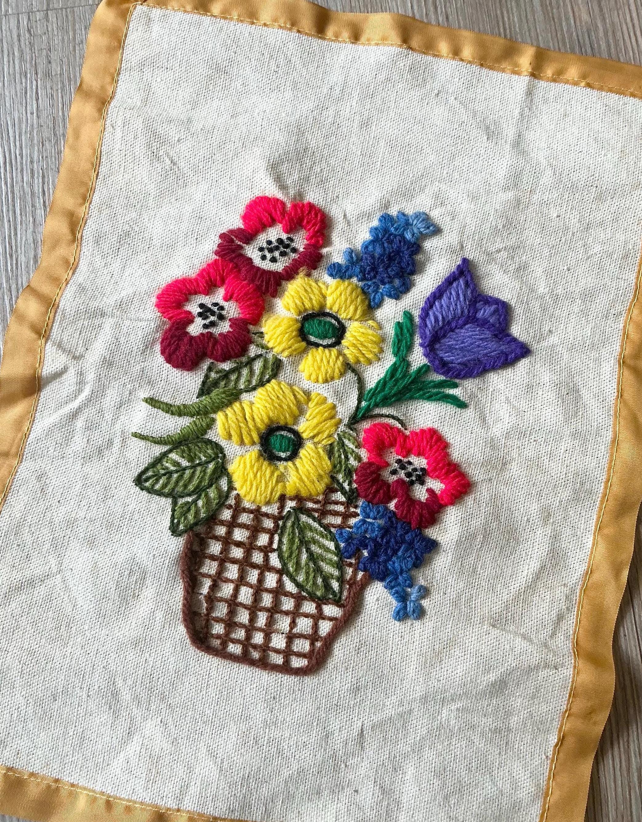 Kit Broderie Vintage Jebba Designs 1972 - Fleur Pensée Avec Cadre - Neuf