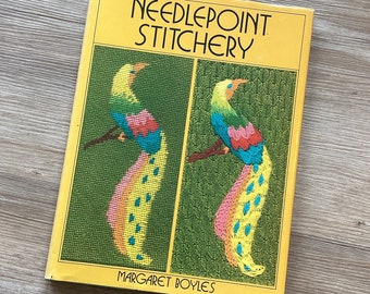 Vintage 1974 Needlepoint Stitchery Book, Margaret Boyles,How To Book, Needle Art, Needlepoint Patterns, Retro Book, Craft Book, 1970s